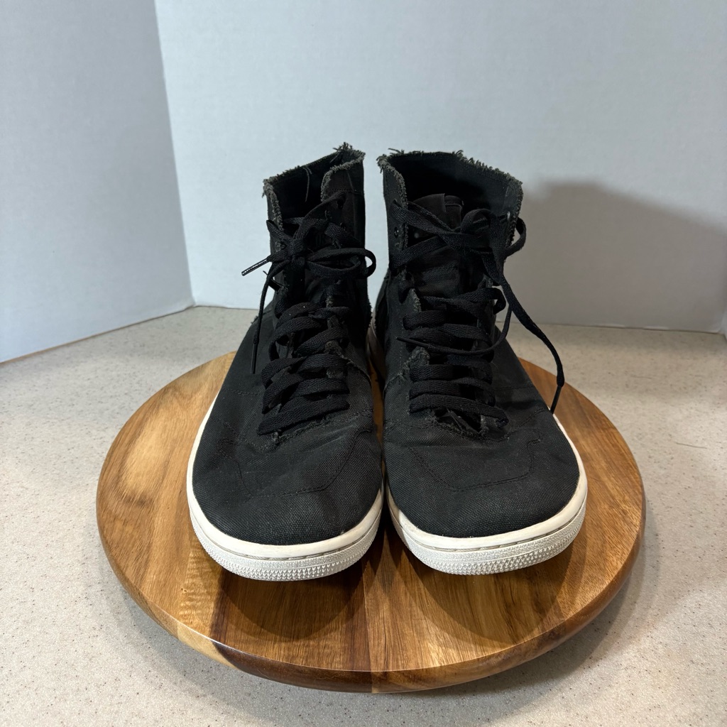 Air Jordan 1 Retro Deconstruct Black Canvas High-Top Athletic Sneakers